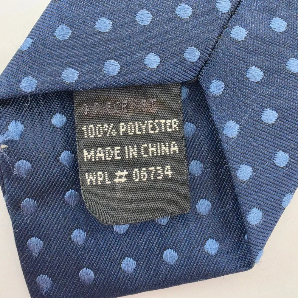Boys Navy Blue Polka Dot Clip-On Necktie Formal Wedding Accessory